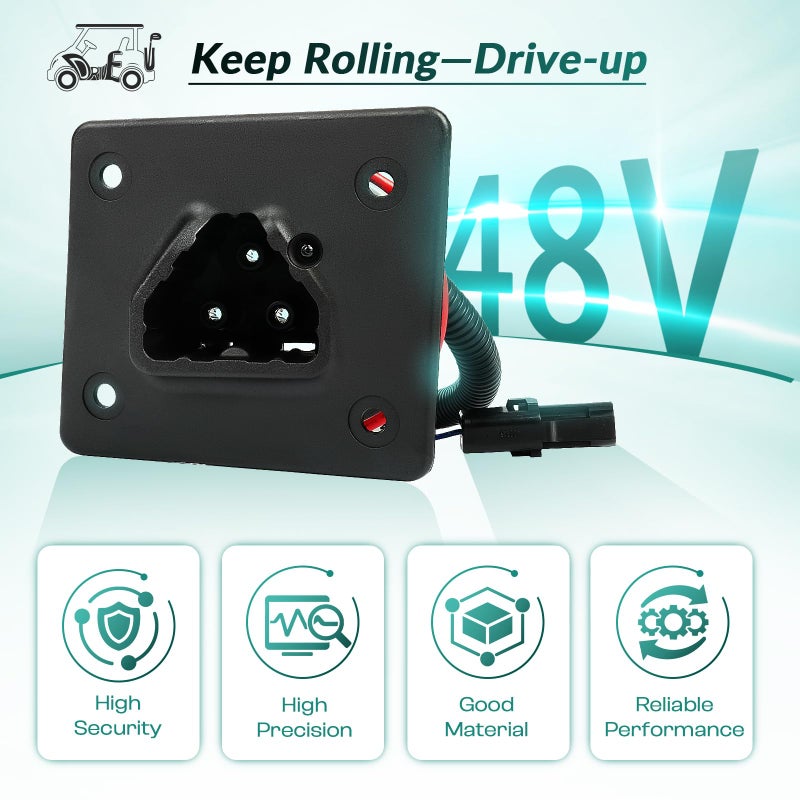 Drive-up Golf Cart 48V Charger Receptacle for EZGO RXV and Delta-Q Battery EZGO Charging Port with Wires 604321,611219,602529 - Image 2